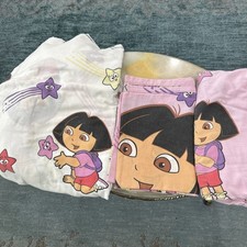Vintage 2003 Dora The Explorer Twin Sheet Set Nick Jr Viacom Flat Fitted Pillowc