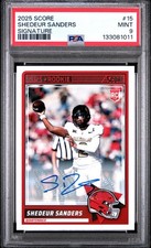 2025 PANINI SCORE 15 SHEDEUR SANDERS SIGNATURE ROOKIE PSA 9