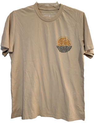 Happy Earth  Protect Our Oceans  Men's Size XSmall Tan T-Shirt Organic Cotton