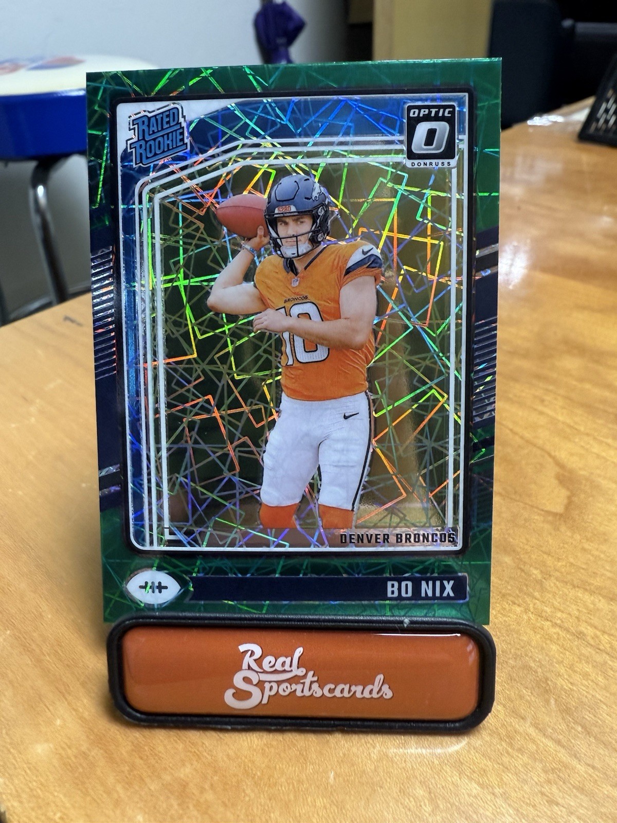 2024 Panini Donruss Optic Rated Rookie Bo Nix #209 Green Velocity RC Broncos