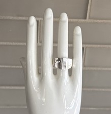 taxco mexico sterling silver vintage chunky ribbed peak ring size 7