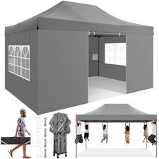 10'x15' Pop-Up Canopy Tent Heavy Duty Outdoor Gazebo with Removable Sidewalls US