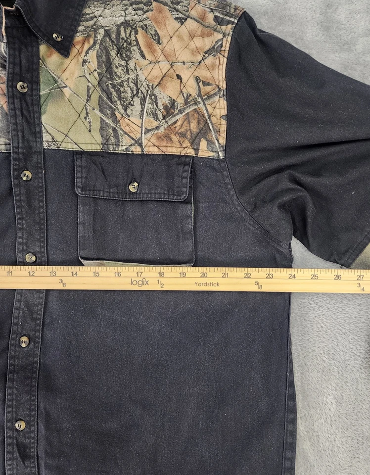 Trail Crest Shirt Mens 2XL Camo Black Denim Button Up Casual Outdoor Hunting - Image 4 of 4