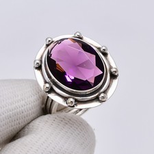 Purple Amethyst 925 Sterling Silver Ring, Designer Ring, Christmas Gift For Her