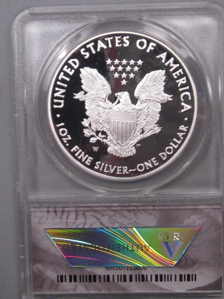 Deep Cameo Proof 2014-w Silver American Eagle ANACS PR70 DCAM 1st Strike. #23 - Image 4 of 4