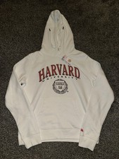 NWT Harvard University Hoodie, Size Medium, White, Unisex, Pullover, Pocket, (2)