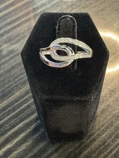 Sterling Silver 925 Interlocked Rings Cubic Zirconia Size 8