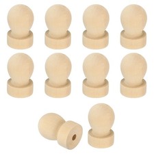 25mm Stamp Wood Round Handle, 10Pcs Wooden Knobs Stamp Mounts Drawer Pulls