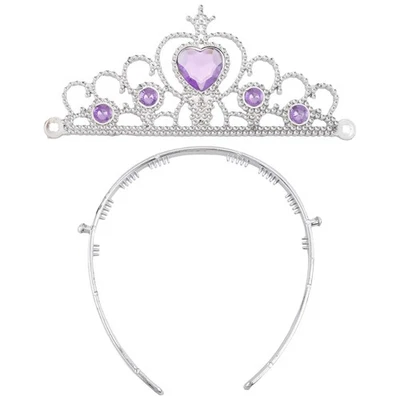 5X(Femme Mariage Faux Strass Tiare Couronne Bandeau Ton Argent Violet Y1W3)1931 - Photo 1/4