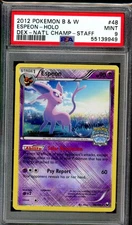 STAFF Espeon Pokemon 2012 Holo DEX National Championship Promo English #48 PSA 9