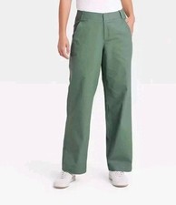 A New Day Olive Green Straight Leg Mid-rise Pants Size 4/R