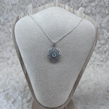 Hand-set jadeite cabochon pendant with alloy zircon and silver setting