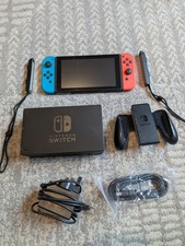 🟦🟥Nintendo Switch V2 2024 Neon Blue/Red Console Bundle - Great Condition ✅
