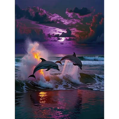 Diamond Painting - Diamant Malerei  - ''Delphine - Vollbild 30 x 40 cm'' (7541)