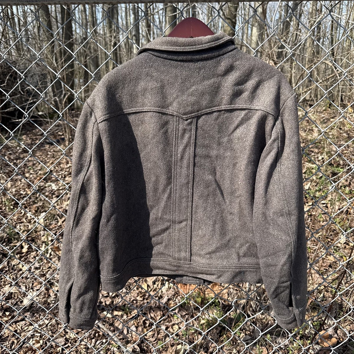 Vintage 1960's LEE Wool Jacket Dark Brown Size L L salt and pepper