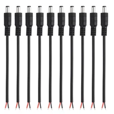 6" DC Power Cable, 20 Pcs 5.5mm x 2.1mm Barrel Plug Socket Cables DC Male