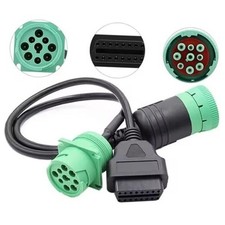 J1939 9Pin Male Female to OBD2 Female Splitter Cable-Heavy Duty Commercial