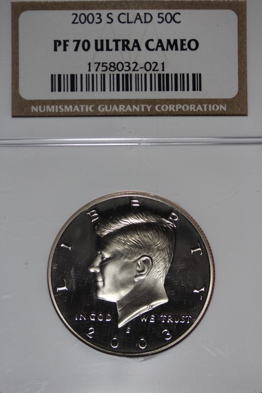 2003 S NGC PF70 ULTRA CAMEO CLAD KENNEDY HALF DOLLAR #B51577