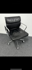 AUTHENTIC Vitra Charles Eames EA217 Soft Pad Chair BLACK LEATHER ICONIC