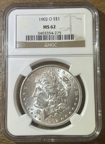 1902-O Morgan Silver Dollar NGC MS62 New Orleans Mint
