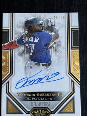 2023 Topps Tier One Advanced Stats Stars Autographs Vladimir Guerrero Jr. 46/50