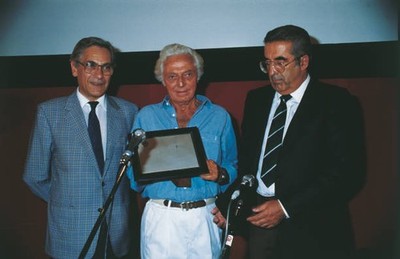 The Italian director screenwriter Dino Risi showing the Pietro Bia- Old Photo
