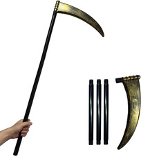 Grim Reaper Scythe Halloween Prop, 36.2In Plastic Costume Accessory