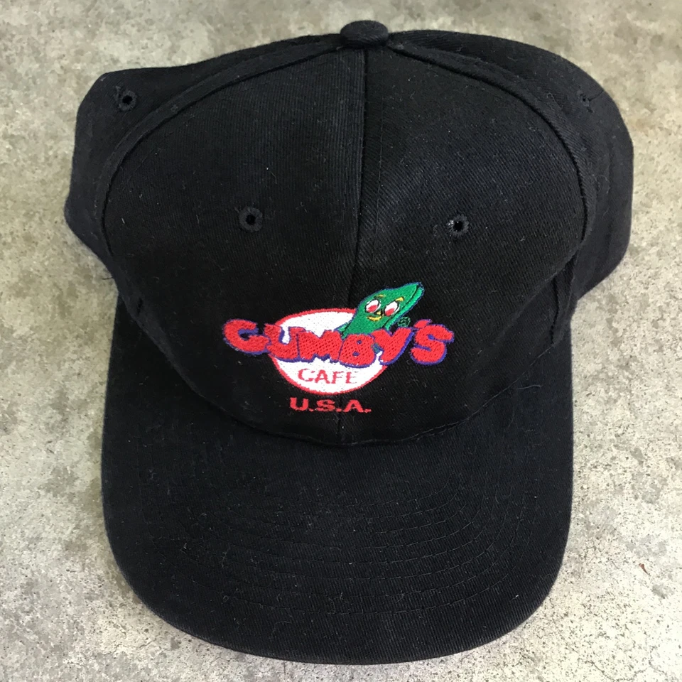 Vintage Gumby Cafe USA Snapback Hat Black Fahrenheit Prema Toy Co. 1996 - Image 2 of 4