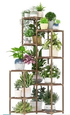 Bamworld Plant Stand Indoor Outdoor Corner Plant Shelf 54.7" Tall Plant Table...