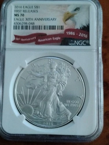 2016 30th Anniversary 1 oz silver eagle collectible coins ms70