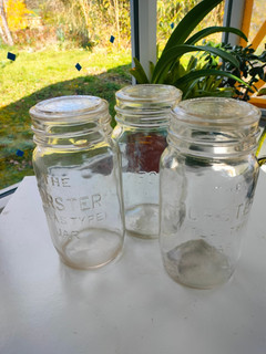 The Forster Atlas Type 3 x 2lb jar with glass lids metal screw top missing