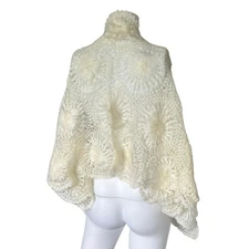 Vintage Glentex Shawl Wrap Scarf Woven Crochet Laced Made in Japan