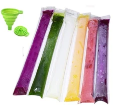 120Pcs Ice Popsicle Molds Bags Ice Cube Mold Ice Pop Mold Pouch With Z