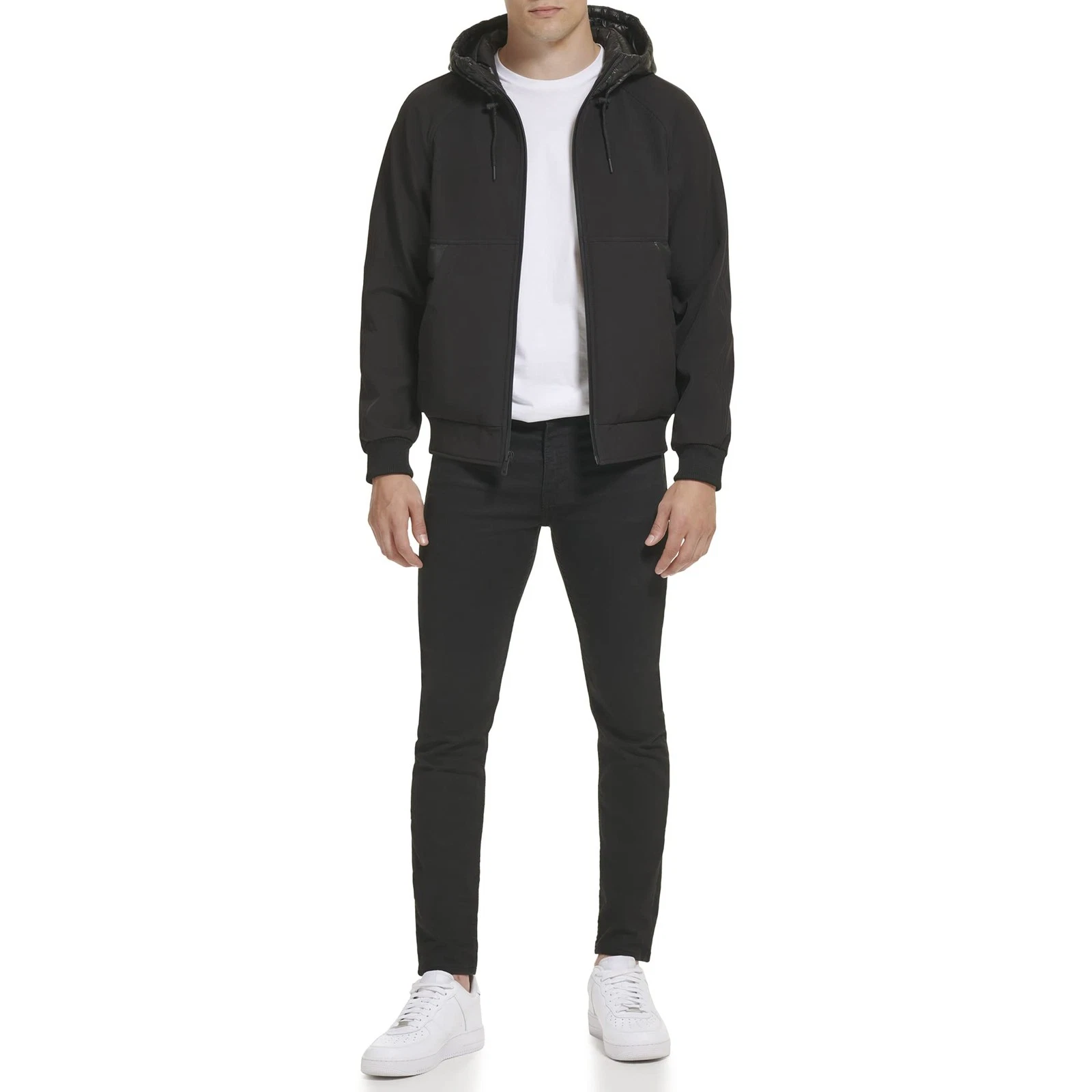 NWT KENNETH COLE Men's Bomber Jacket, Quilted Soft Shell Color Black, Size M