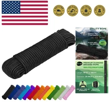 Rope – 90 Feet x 3/8 Inch 10mm – – Strong All-Purpose Utility Rope – Camping,...