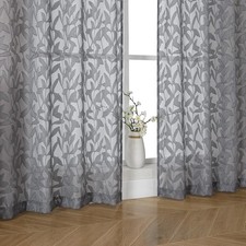 "OWENIE Leyna Charcoal Gray Sheer Curtains 72 Inches Long for Bedroom 2 Panels "