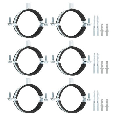 6Pcs Adjustable Pipe Bracket Clamp 3''76mm Wall Ceiling Mount Support
