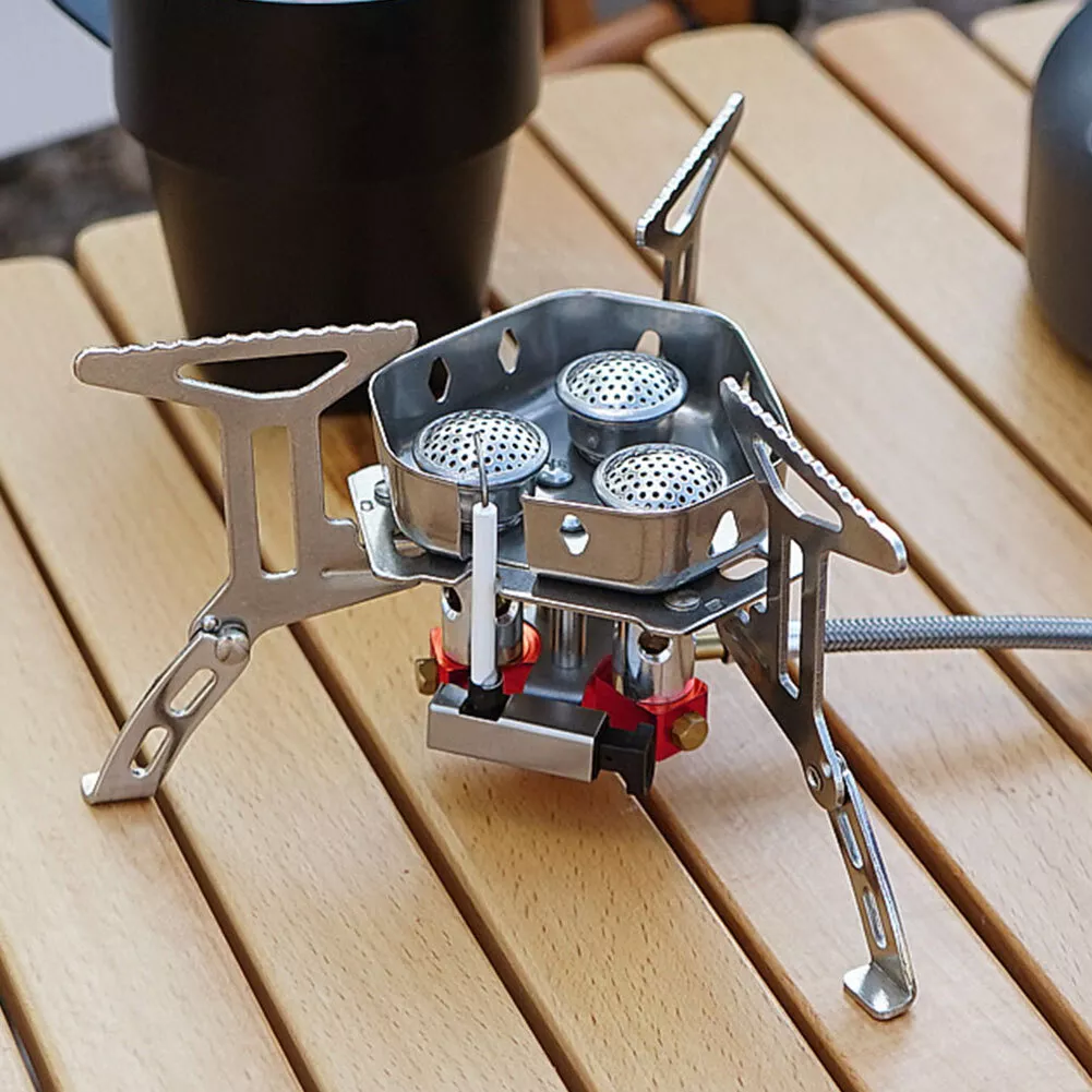 5800W Portable Gas Burner Travel With Piezo Ignition Durable Camping Stove UK
