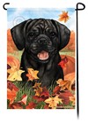 Puggle Falling Leaves Garden Flag