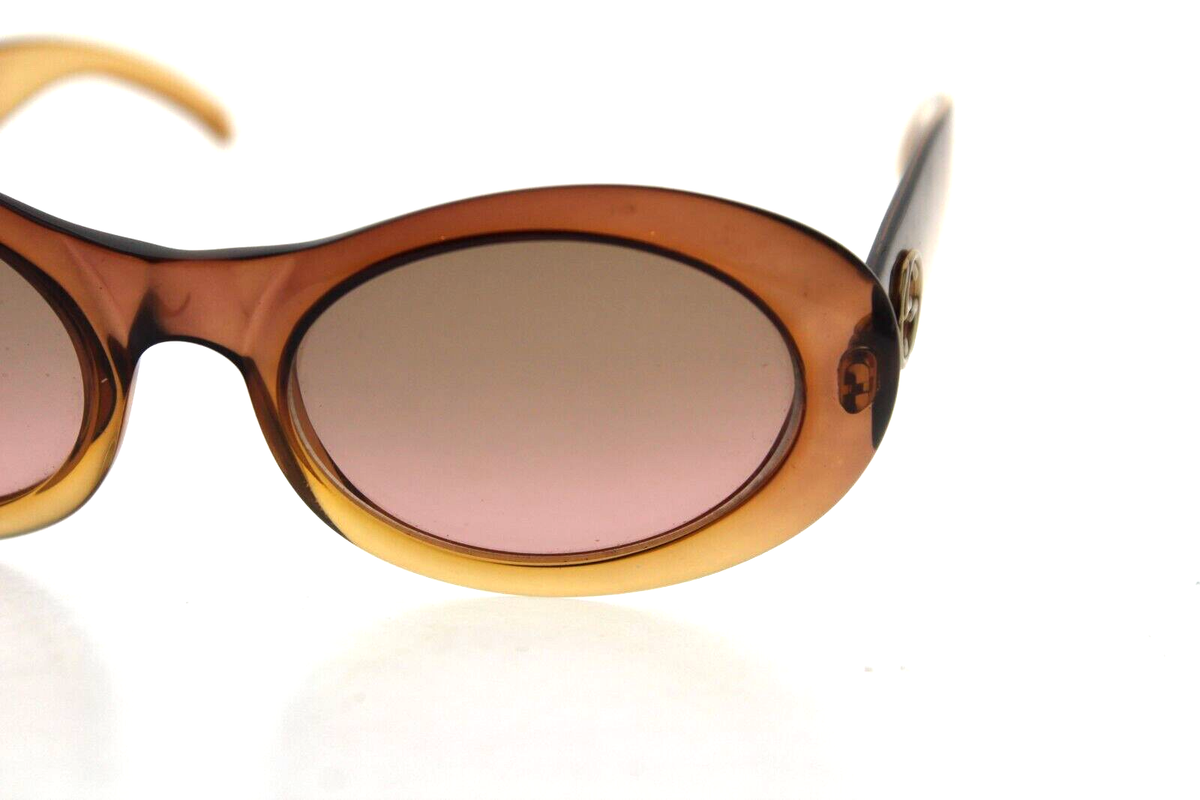 VTG GUCCI GG2400 T2V Sunglasses Interlocking G Brown Clear 54/22