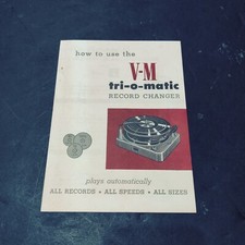 V-M Tri-O-Matic Record Changer Box Manual For...