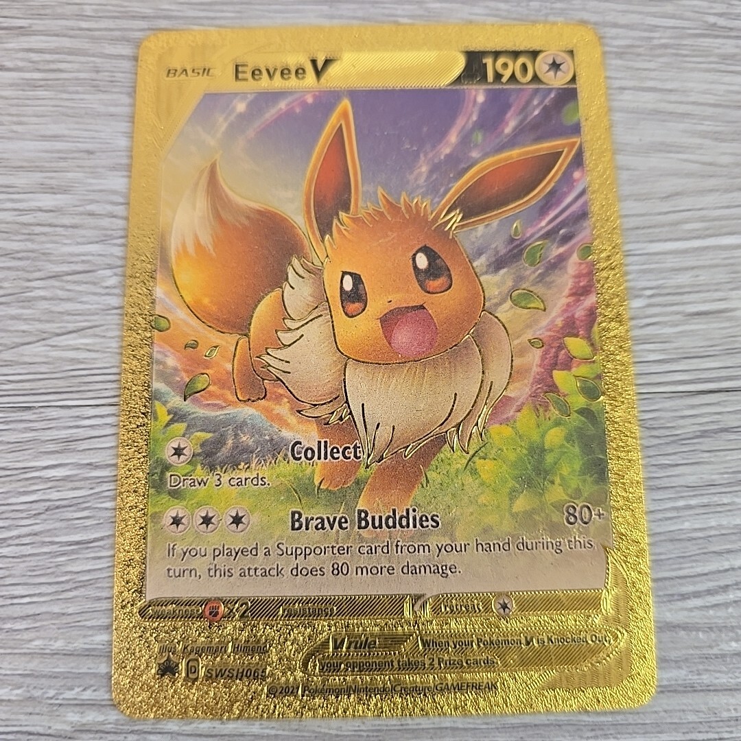 Eevee V HP 190 Brave Buddies Goldfoil Fanart Card | eBay