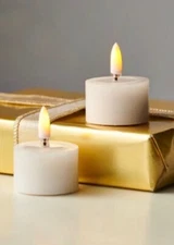 IVORY PLASTIC TEA LIGHTS CANDLE 1.5 x 1" Realistic Flame Remote Ready 4324050