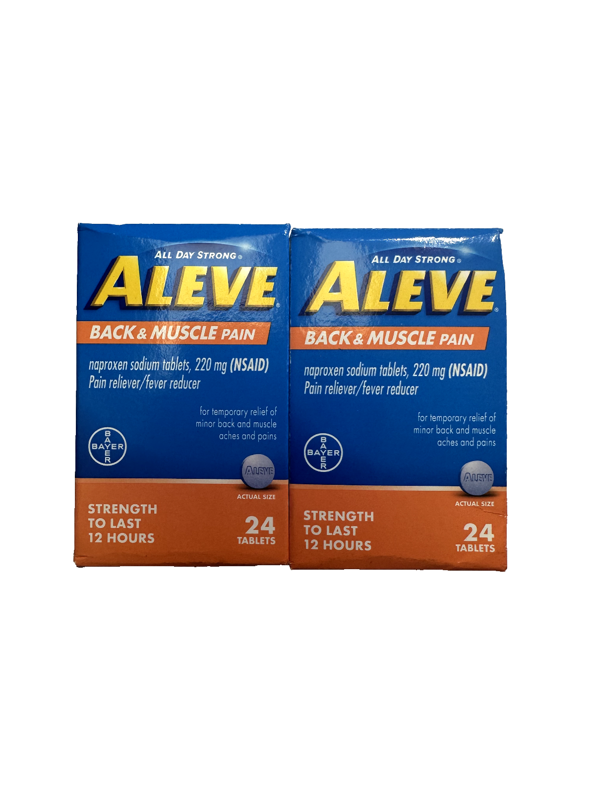 2X ALEVE Pain Relief Naproxen Sodium Tablets 24 Count 25866591981