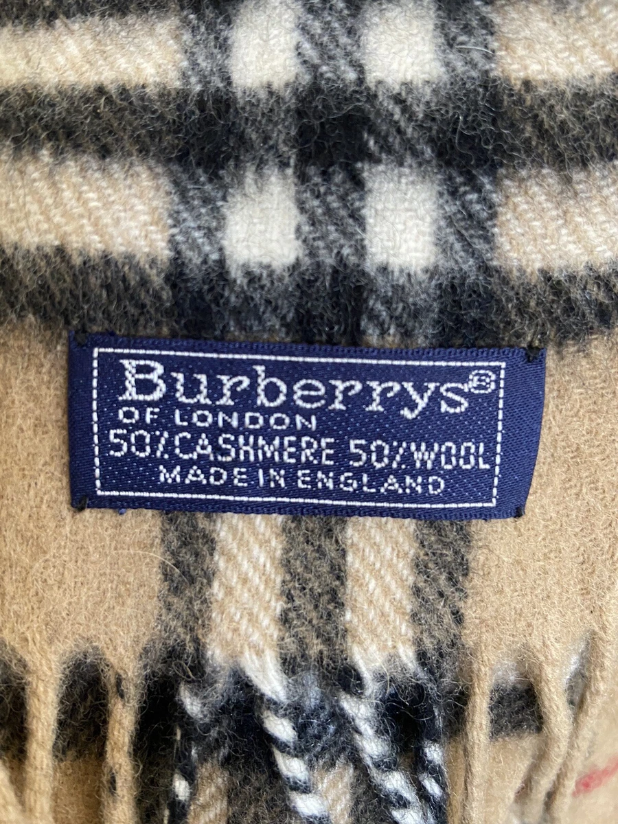 Vintage Burberry Scarf Nova Check Cashmere Wool AUTHENTIC eBay