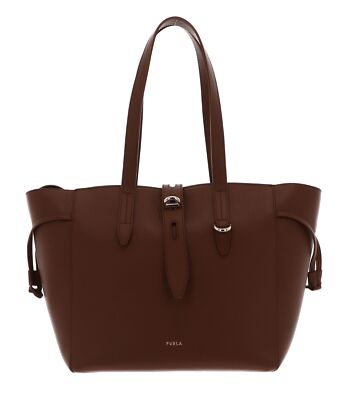 FURLA Net Tote Bag M Shopper Schultertasche Tasche Cognac H hellbraun Neu