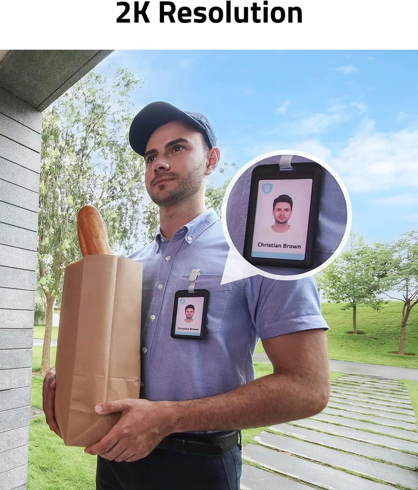 eufy Security Video Doorbell 2K HD Kabellose Sicherheitskamera mit Türklingel - Bild 2 von 4