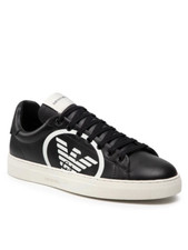 SCARPE SNEAKERS UOMO EMPORIO ARMANI X4X554 XM990 PELLE NERO ORIGINALE AI