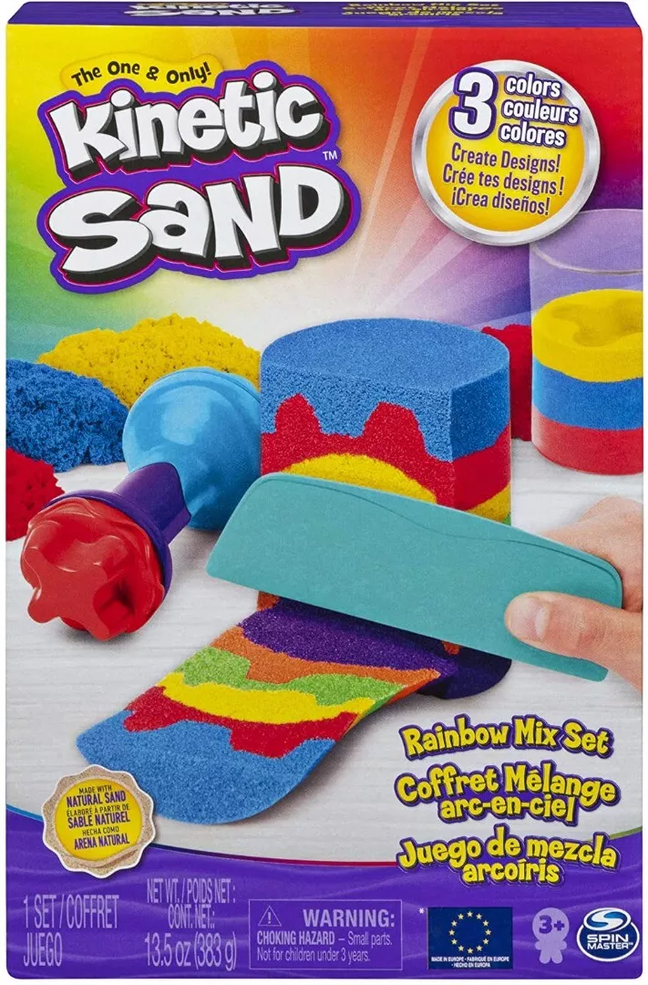 NEW Kinetic Sand (382g) Rainbow Mix Set and 6 Tools