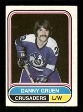 1975-76 O-Pee-Chee WHA 128 Danny Gruen EXMT to NM clean BXCP30